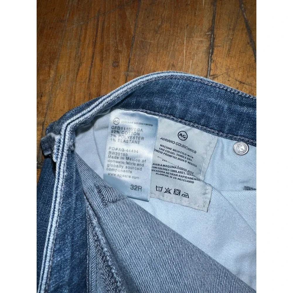 AG Adriano Goldschmied Jeans Men's 32R‎ Blue Denim Stilt Cigarette Leg Preppy